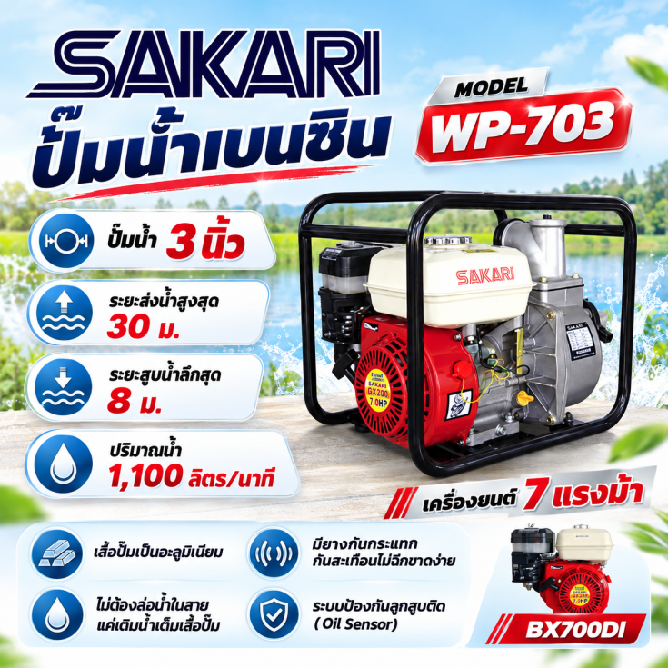 เครื่องสูบน้ำเบนซิน WP703